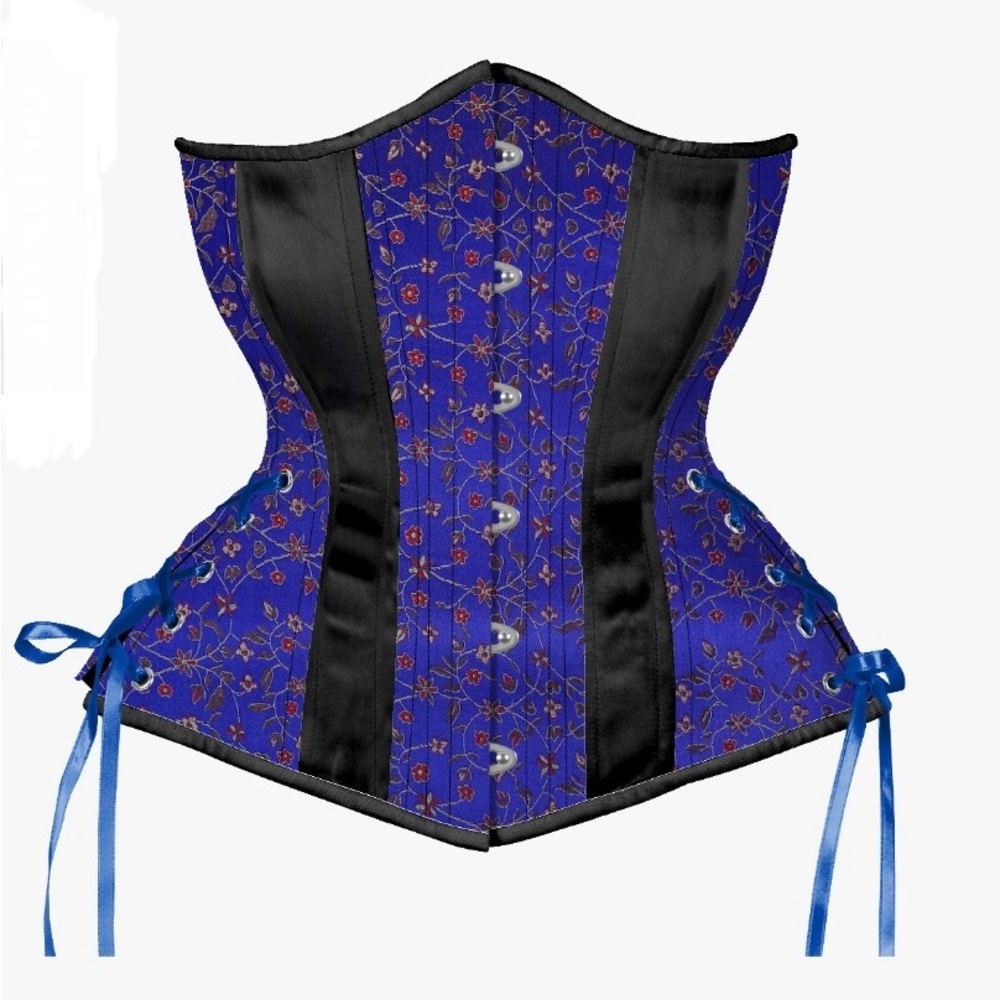 Timeless Trends Floral Blue and Black Corset